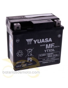 Batería ytx5lbs Yuasa activada. bateriasdemoto.com